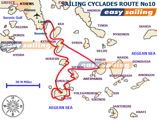 10 days sailing yacht holidays in the Greek islands - Cyclades 